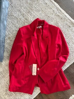 Nanette Lepore Vibrant Red Single-Button Blazer